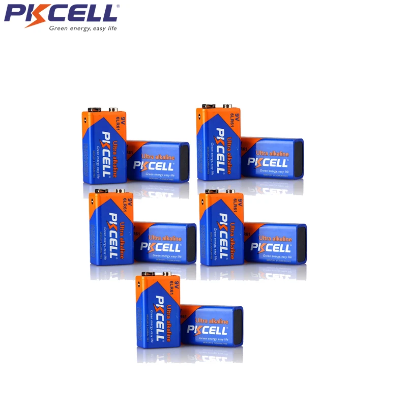 10 шт. щелочная батарея PKCEL 6LR61 9 в 1604A 6AM6 MN1604 522 сухие батареи для детектора | Батарейки -32815256091
