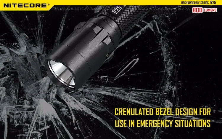 NITECORE R25 тактический фонарь CREE XP-L HI V3 светодиодный Непревзойденная производительность+ умная зарядная док-станция+ 18650 перезаряжаемая батарея