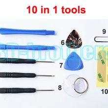 Высокое качество 10 в 1 для ремонта в форме рычага открытия Набор инструментов с отвертка для iPhone 5 5S 5c 4 4S 3Gs 6G 6plus 700 компл./лот