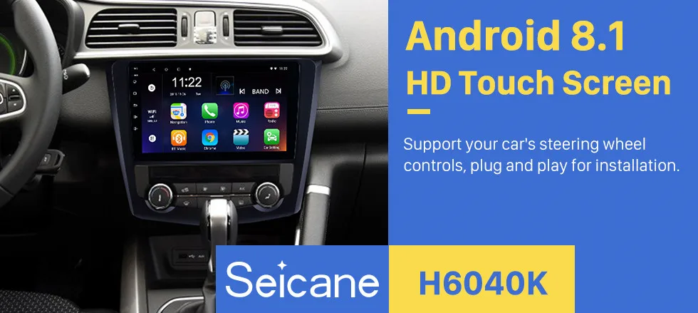 Perfect Seicane Android 8.1 GPS Navigation Stereo for 2016 2017 Renault Kadjar 9" Car Auto radio Support TV Tuner Steering Wheel Control 0