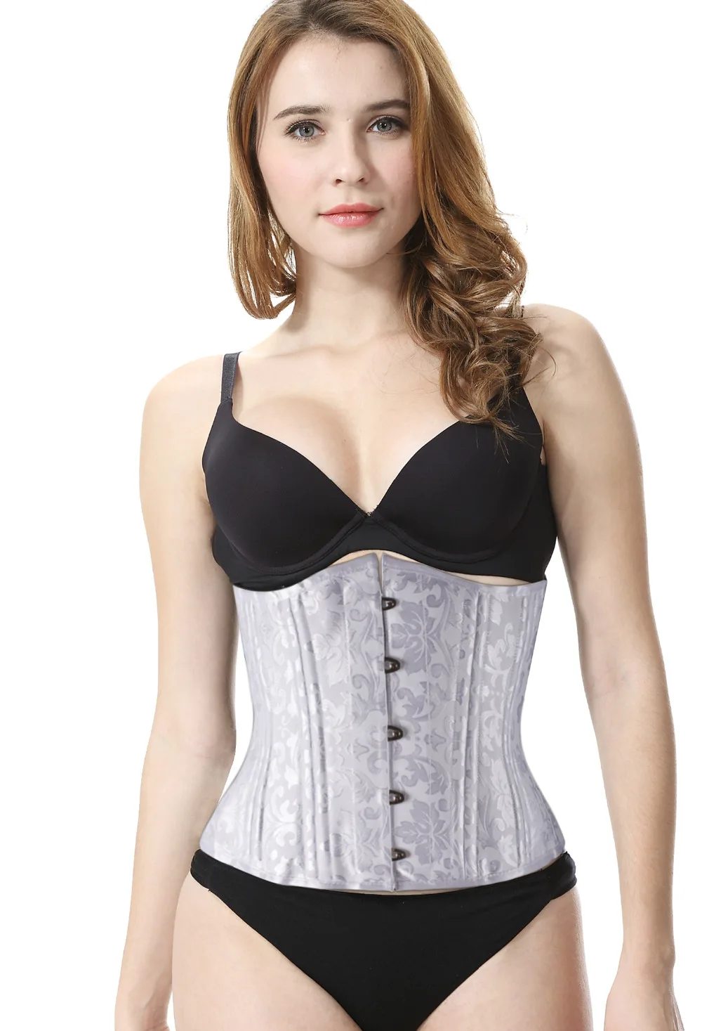 Everbellus 24 Steel Boned Corsets Shapewear Underbust Brocade Corselet