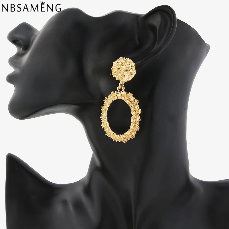 Crystal Earrings For Women Geometric Big Statement Indian Gold Drop Luxury Earings Vintage Alloy Dangle 2019 Jewelry | Украшения и