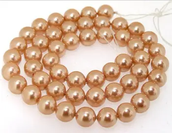 

Champagne South Seashell Pearl Loose Beads 14inches One Full String AA 8MM DIY Jewelry For Necklace LS3-060