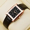 2022 New Square Men Watch Rose Gold Silver Case Men Watches Fashion Luxury Brand Leather Band Quartz Clock Montre Homme Vintage ► Photo 3/6