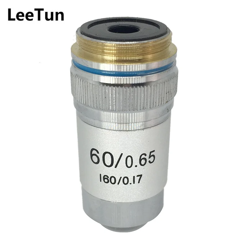 

60X Achromatic DIN Objective for Biological Microscope Bio-microscope Bottom Lens 160/0.17 60X/0.65 Conjugate Distance 195 mm