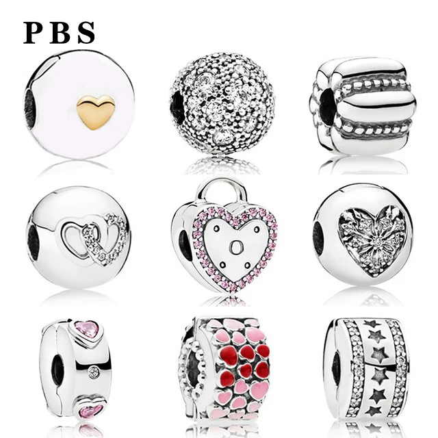 

PBS 100%925 Sterling Silver Original Copy High Quality 1:1 Heart Lock Fixed Buckle Logo Free Wholesale Manufacturers