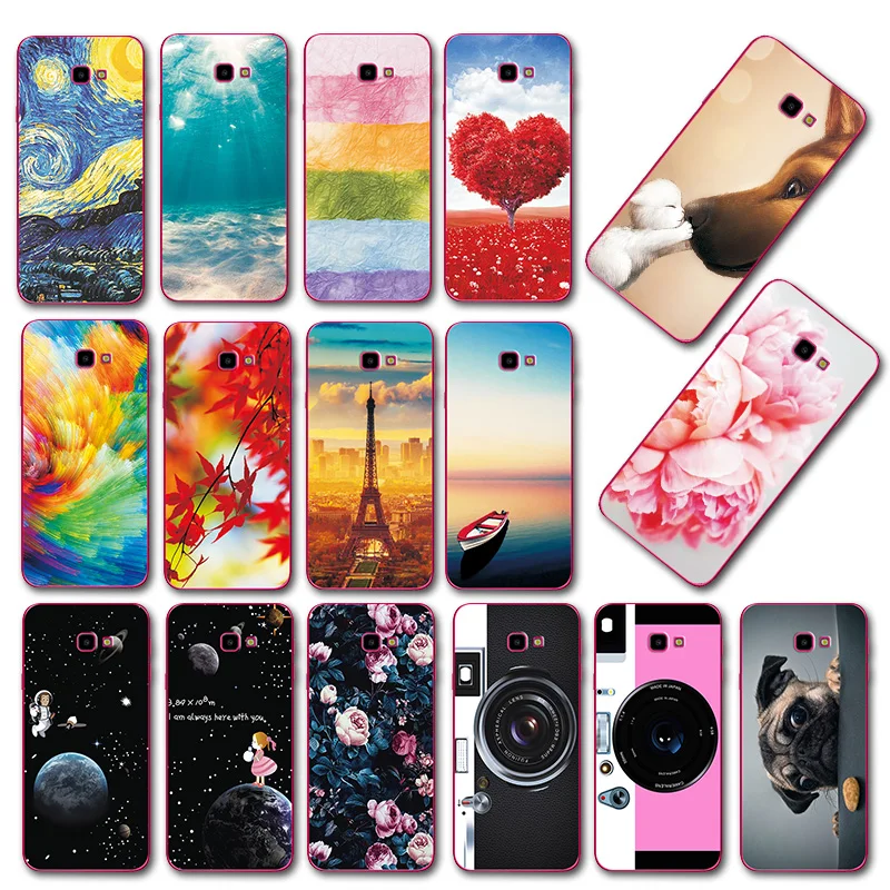 

Cute Art Cases Coque For Samsung Galaxy J4 Plus 2018 Flower Soft Novelty Phone Shell For Samsung J4Plus 2018 SM-J415F Back Cover