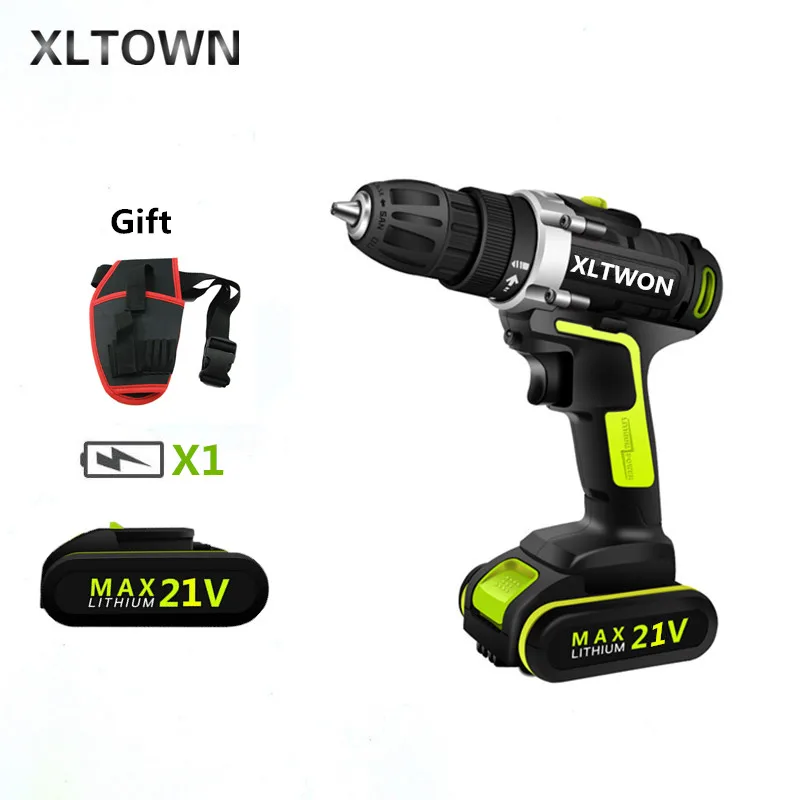

XLTOWN 21v two-speed electric screwdriver rechargeable lithium battery Multifunction hand drill home power tools Cordless drill