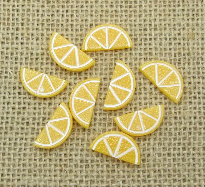 

20Pcs Mixed Fruit Lemon Resin Decoration Crafts Flatback Cabochon Scrapbook DIY Embellishments Accessories Buttons