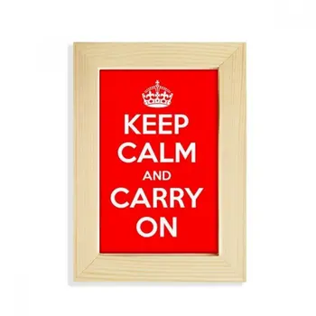 

DIYthinker Quote Keep Calm And Carry On Red Desktop Wooden Photo Frame Picture Art Painting 5x7 inch