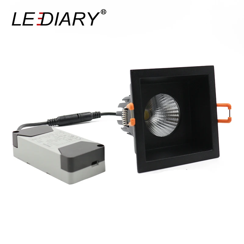 

LEDIARY Anti-dazzling LED Square Downlights 75mm Cut Hole 85-265V Driver 5W 10W 15W Recessed Mounted Spot Lamp For Kitchen Use