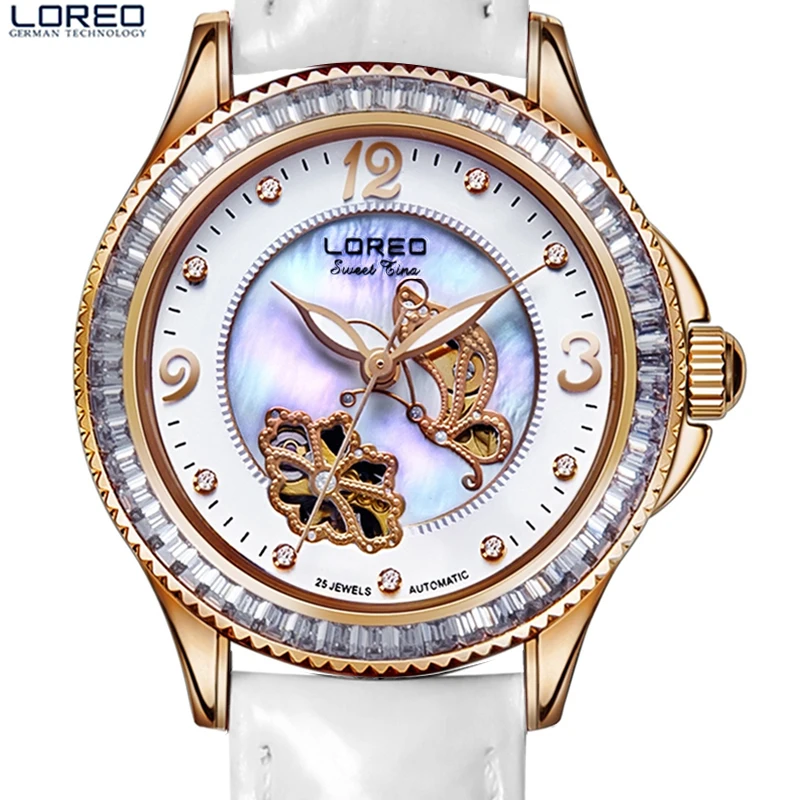 

TOP LUXURY LOREO Brand fashion watch hollow automatic mechanical waterproof sapphire stainless steel simple elegant lady watch
