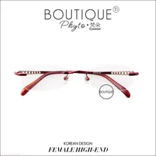 Женские очки сплав Близорукость Оптические ультра легкие женские очки без оправы женские очки элегантные очки высокого качества красные