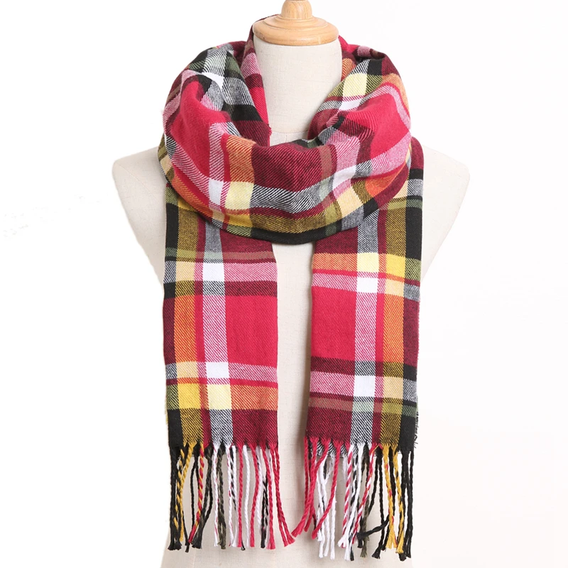 VIANOSI зимний треугольный шарф для женщин плед Теплые кашемировые шарфы женские шали пашмины леди бандана обертывания одеяло - Цвет: 30 190cm X 35cm