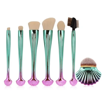 

7Pcs Shell Mermaid Makeup Brushes Set Face Foundation Powder Blush Contour Blending Eye Shadow Eyeliner Brush Kit Cosmetic Tool
