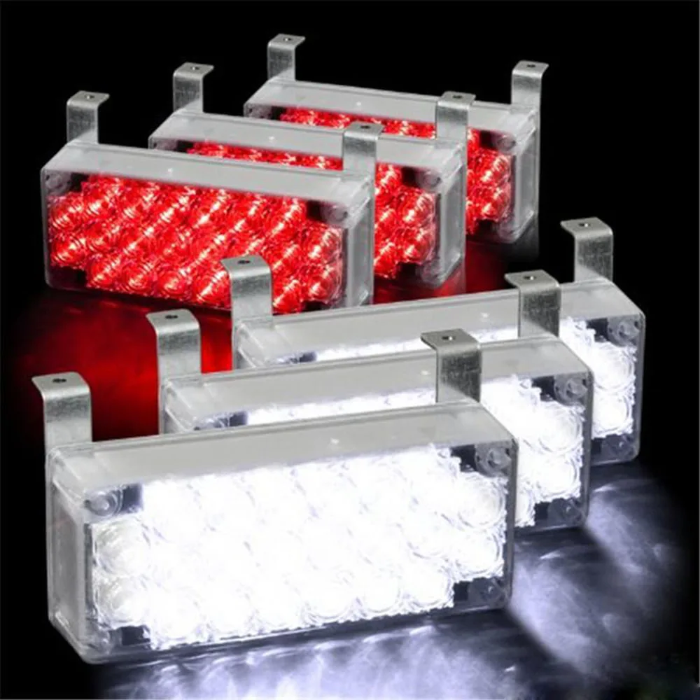 6x 22LED 12V Car Grille Strobe Flashing Emergency Light Auto External