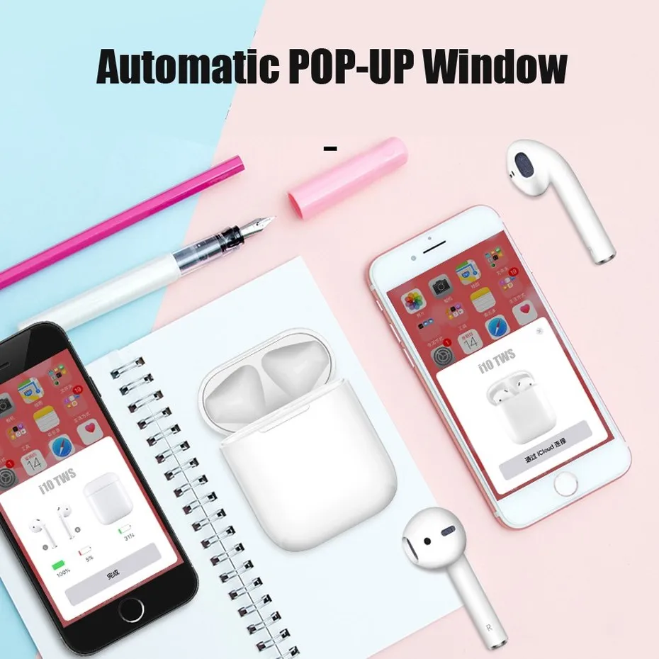 i12 tws Pop up Bluetooth 5.0 Wireless Earphones Touch control Earbuds For iPhone All Smart Phone PK i10 i9s i14 not W1 Chip (3)