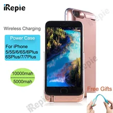 IREPIE Battery Charger Case For Apple iPhone 5 5s 6 6s 6plus 6s plus 7 7plus 10000mAh Back Clip Battery Charging PowerBank Case