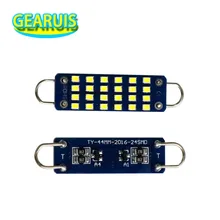 100x ac dc 12v festão c5w 44mm 24 smd 1206 led não polar 60ma 1.73