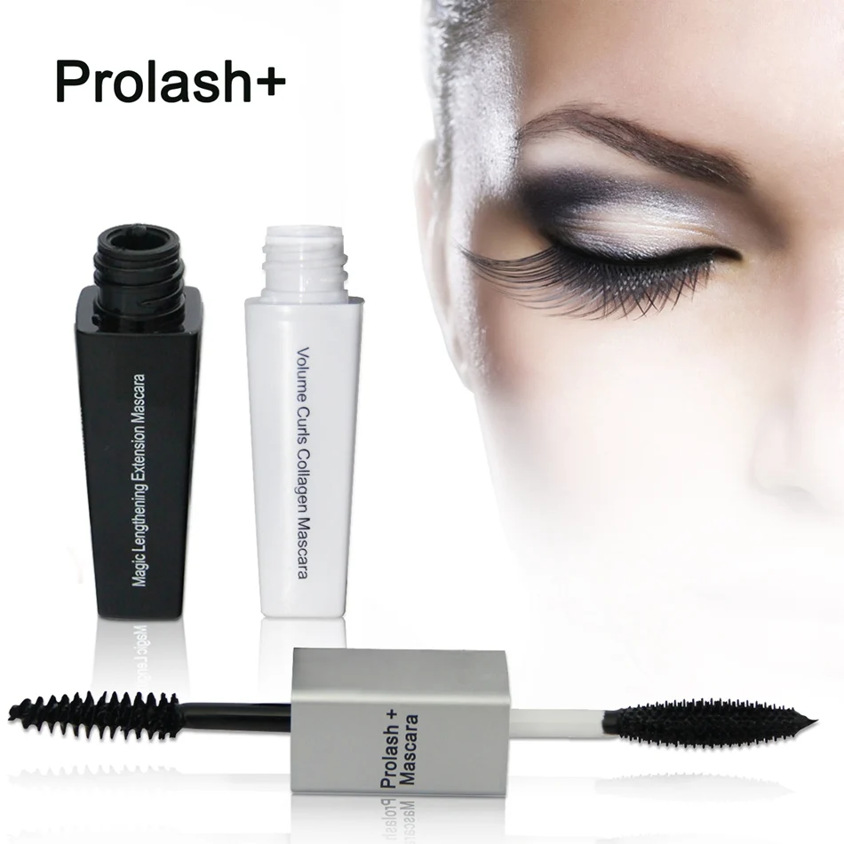 

6pcs Prolash+ Magic Lengthening Extension Double Volume Mascara Black Water-proof Curling And Trick Collagen Eye Makeup Bio-EPM