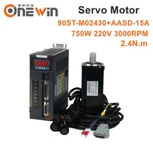 90ST-M02430 750W 220V AC servo motor driver kit 3000rpm 2.4N.m match driver AASD-15A permanent magnet 90ST-M02430 750W 220V AC servo motor driver kit 3000rpm 2.4N.m match driver AASD-15A permanent magnet