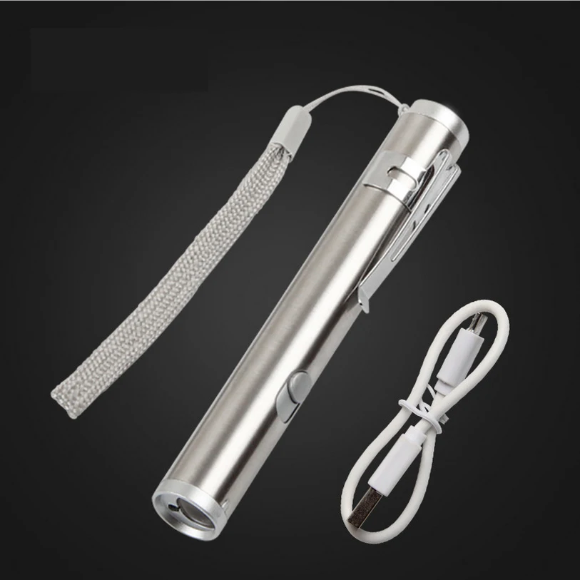 

3 in 1 LED Waterproof USB Charge Powerful Portable Laser And Lighting Cree Flashlight Torch With Keychain+Pen Clip High Life