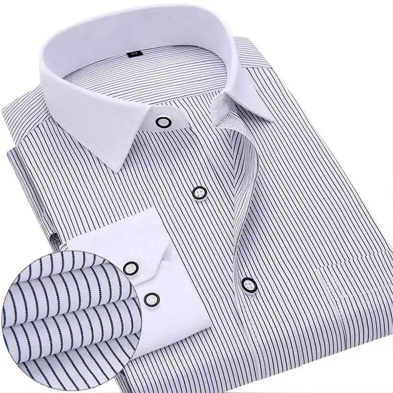 2017 New Design Fashion Collar Men Business Dress Shirt Long Sleeve