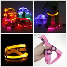 C03 Striped pet dog LED light harnesses pet belt luminous dog harness for medium large dogs USB rechargeable