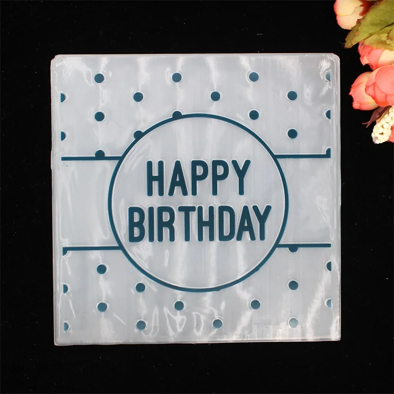 

YPP CRAFT Happy Birthday Plastic Embossing Folders for DIY Scrapbooking Paper Craft/Card Making Decoration Supplies