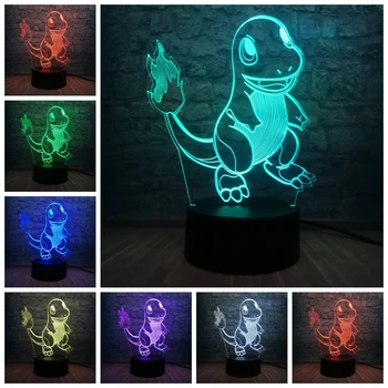 

Japanese Cartoon Pokemons Go Game 3D LED Lamp RGB Lighting Small Fire Dragon Colorful Night Light Animal Figure Kid Toys Gifts