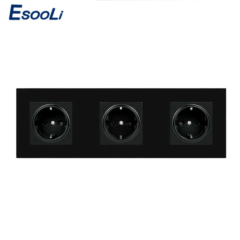 Белая настенная панель Esooli для ПК заземленная 3 сторонняя розетка электрическая