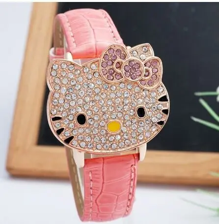 Новый relojes детские часы с рисунком из мультфиломов часы модная детская красивый горный хрусталь кожа кварцевые часы девушка relogio feminino