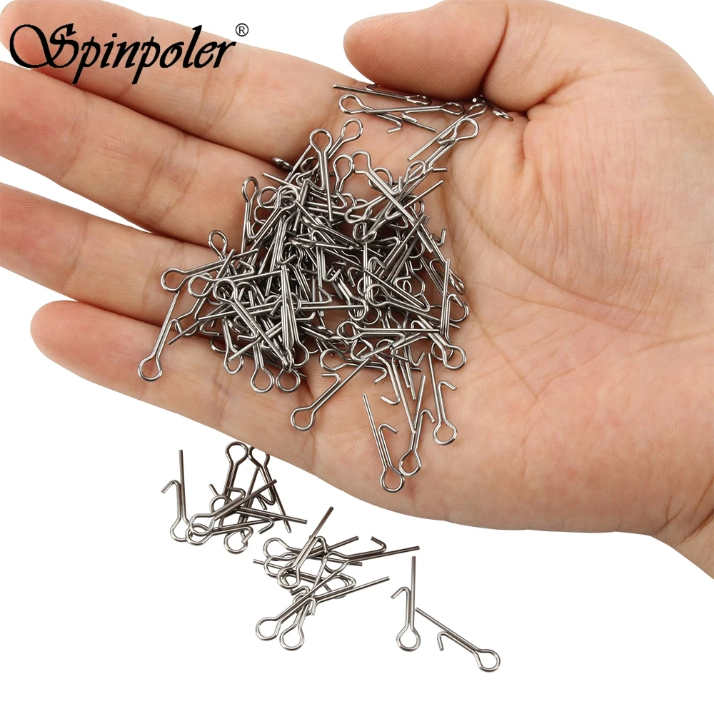 

100 Pcs/Lot High Carbon Steel String Hook Connector Needle Fishing Pin For Soft Lure Latch Pin Carp Fishing Accessories