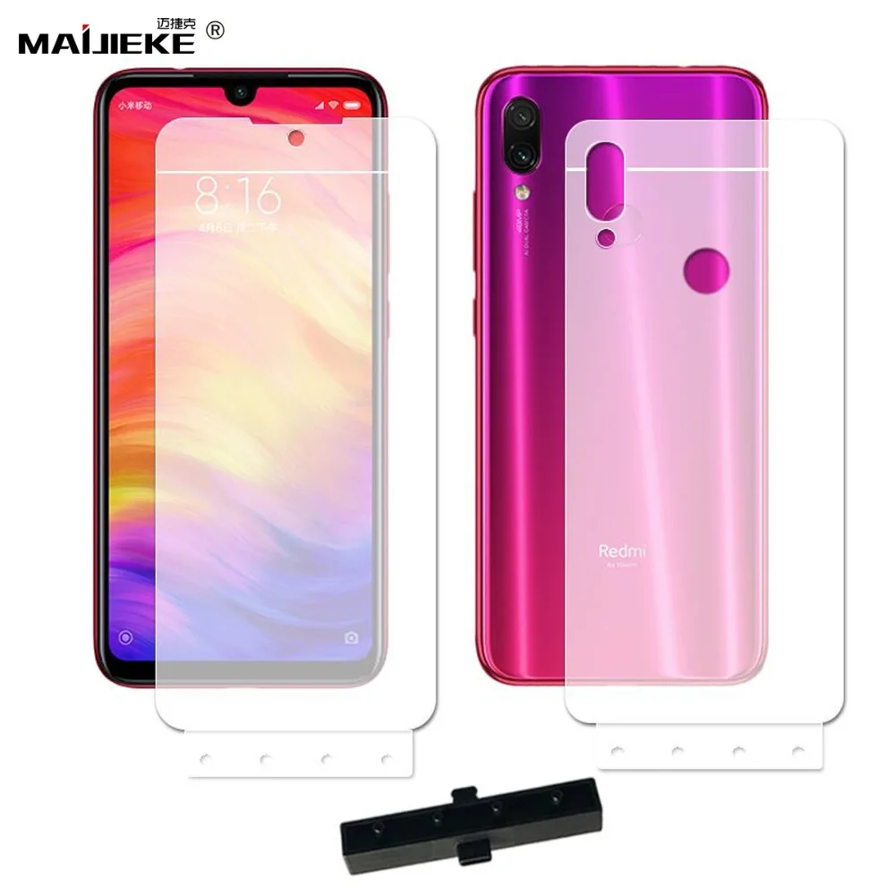 

2PCS TPU Front+Back Screen Protector For Xiaomi Redmi note 7 pro Hydrogel Full Cover Protective Film for Xiaomi Redmi note 7