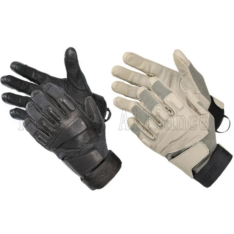 Hunting Leather Kevlar Police Security Full Finger Tactical Gloves For