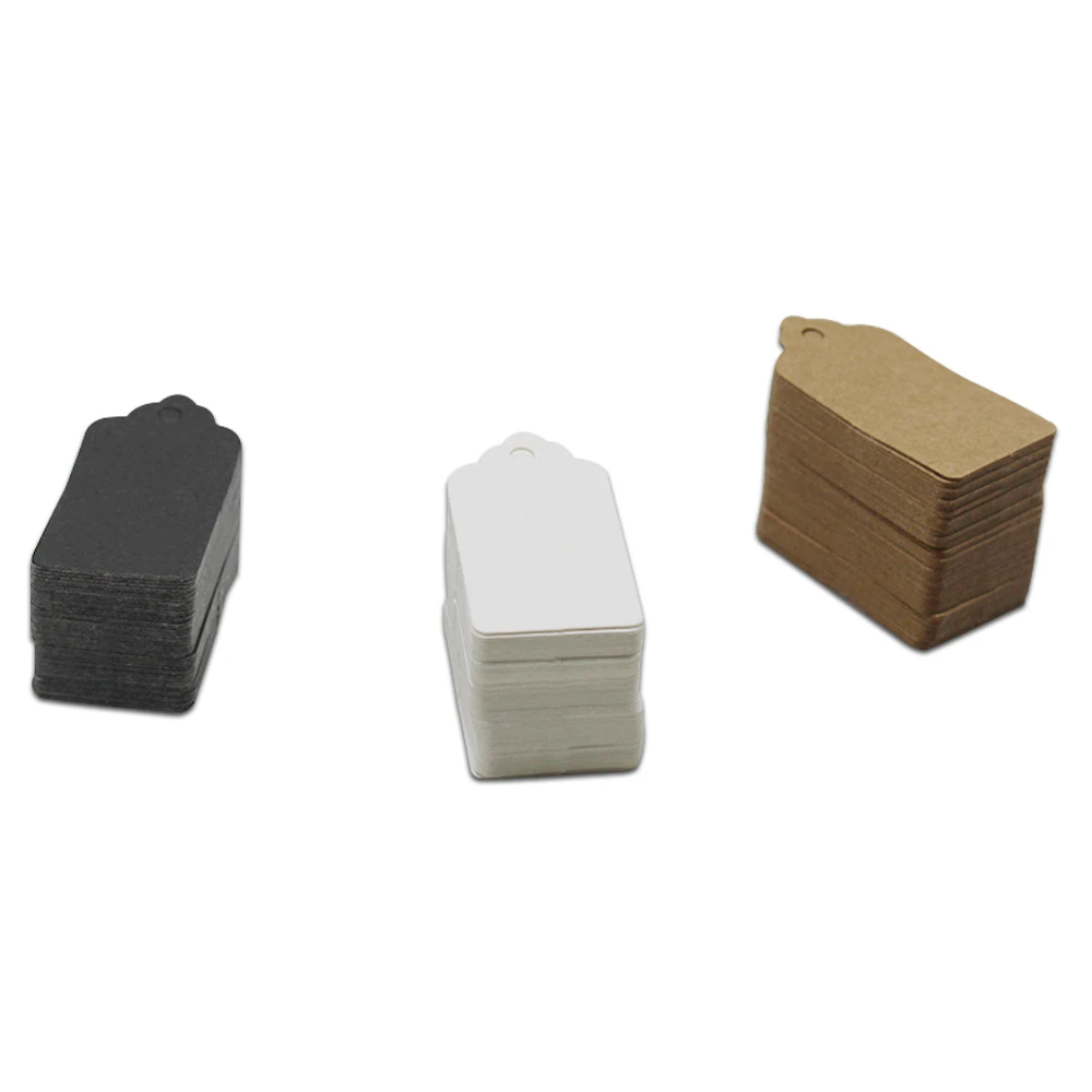 

100Pcs/Lot 2*4cm Lace Head Rectangle Kraft Paper Tags Packaging Label Luggage Wedding Party Note DIY Blank Price Gift Hang Cards