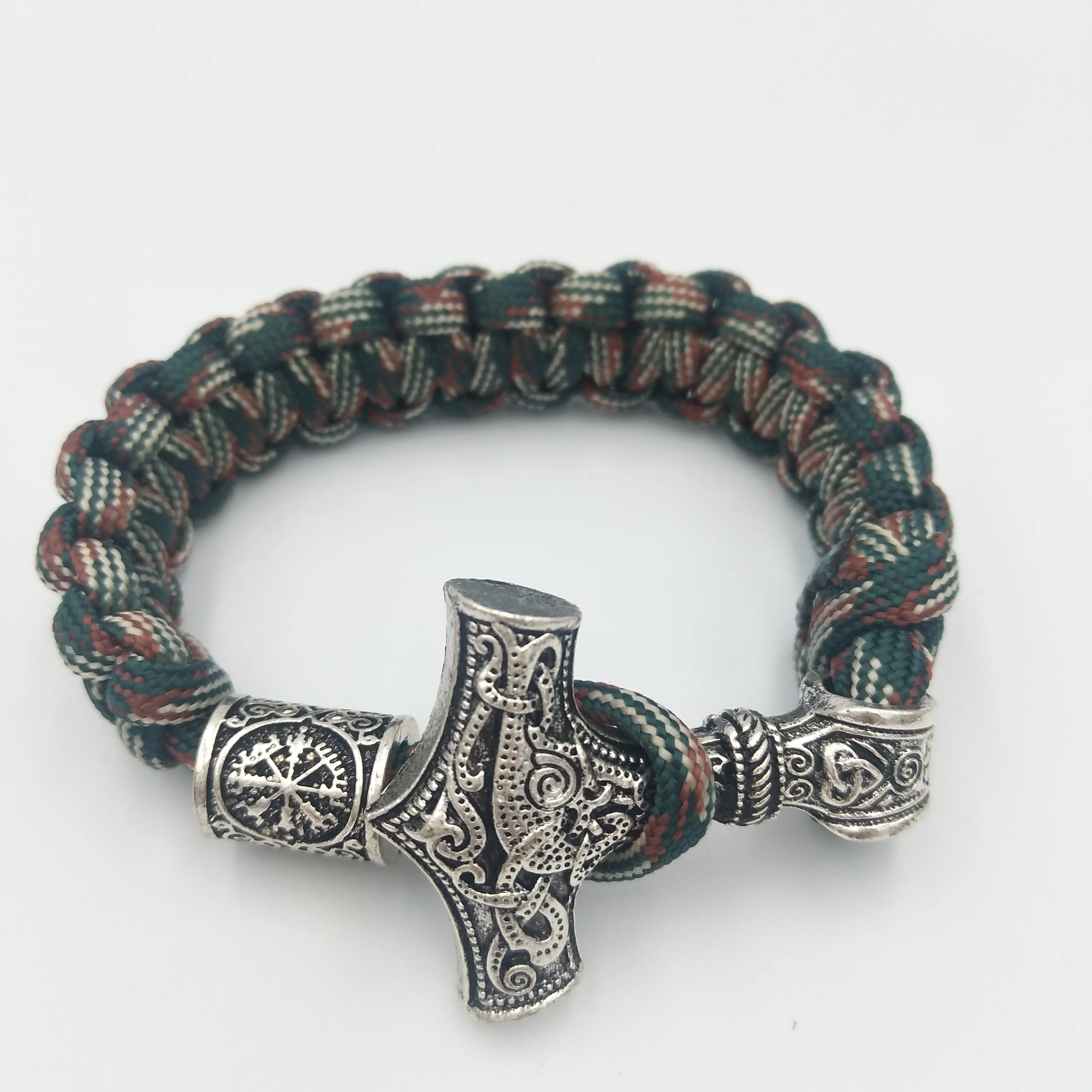 Прямая поставка Тор молот Мьёльнир бисер с рунами Викинг браслет Norse Vikingos аксессуары скандинавский амулет узел браслеты и браслеты