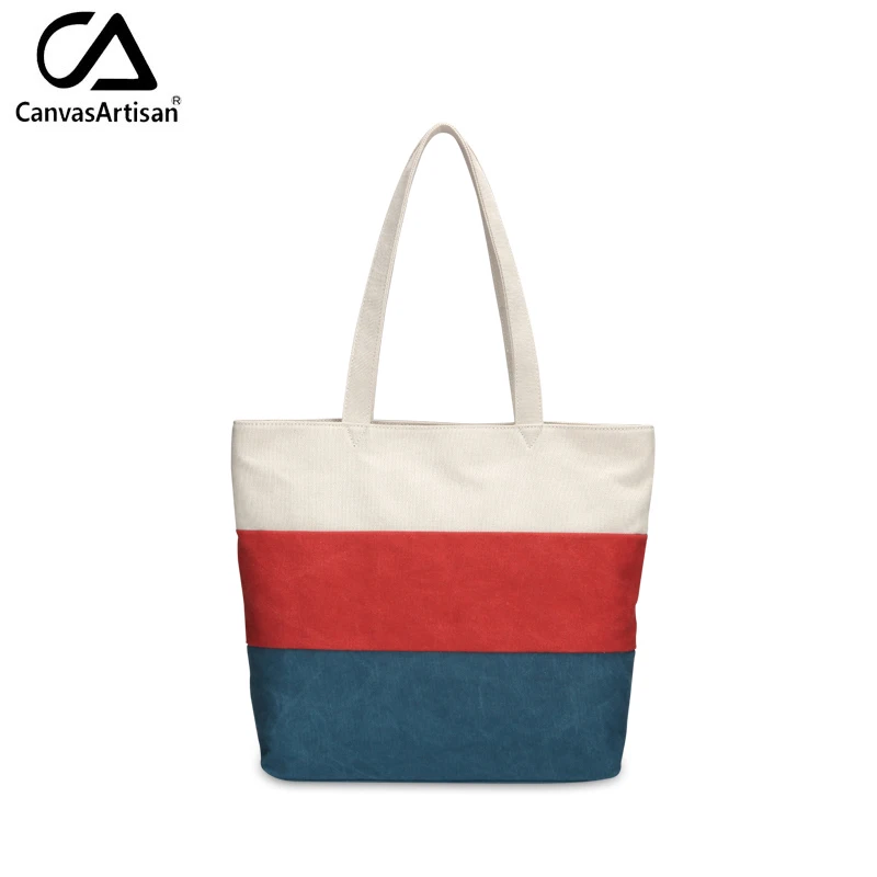 Canvasartisan brand new النساء قماش حقيبة الأعلى مقبض شريط الكتف حقيبة الإناث السفر اليومي حمل التسوق محفظة حقائب اليد
