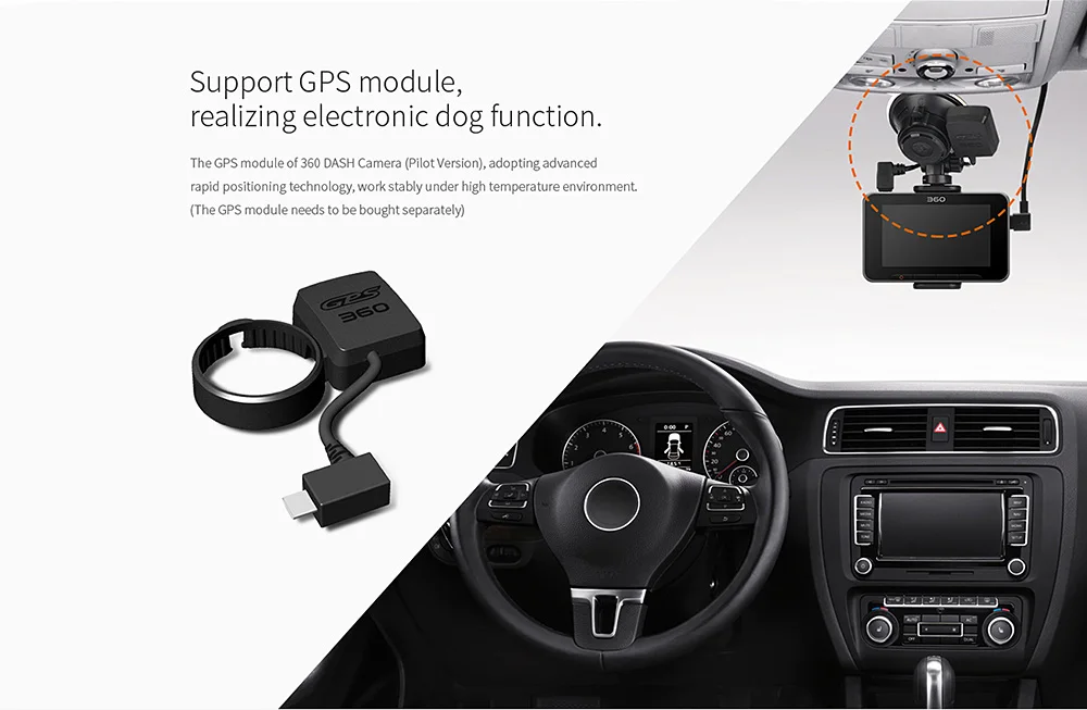 360 J511C 1080P Car DVR 3.0 165 Degree Ambraella A12 3.0MP Car Camera WDR Night Vision Detector WIFI Dashcam with 16G Card (9)