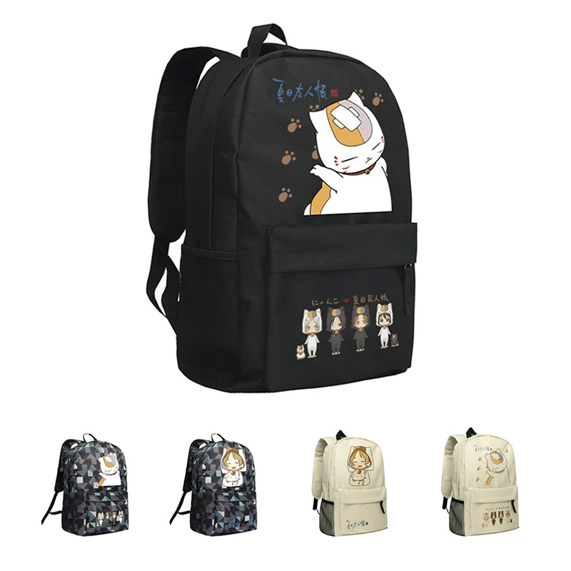 

MeanCat Natsume's Book of Friends Black School Bags Natsume Yuujinchou Shoulder Backpacks