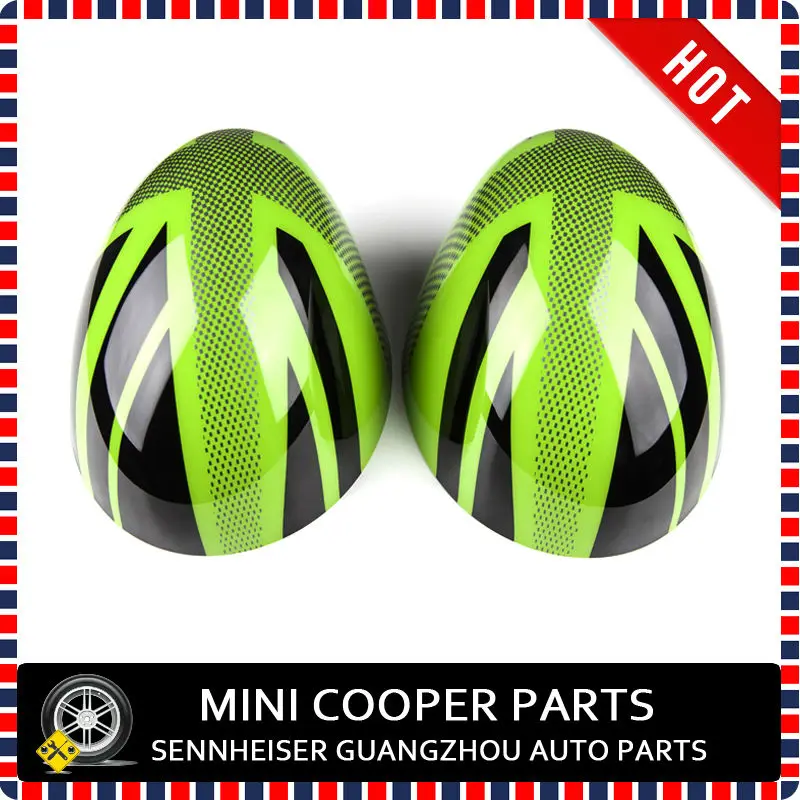 Green Union Jack Style Side Mirror Cover-2