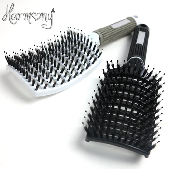 

7 PIECES!! Harmony stock New Anti-static Heat Curved Vent Barber Salon Hair Styling Tool Rows Tine Comb Bristle Brushes