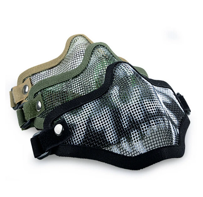 1Pc Strike Metal Mesh Protective Mask Half Face Tactical Airsoft Military Masks 20 x 14 cm