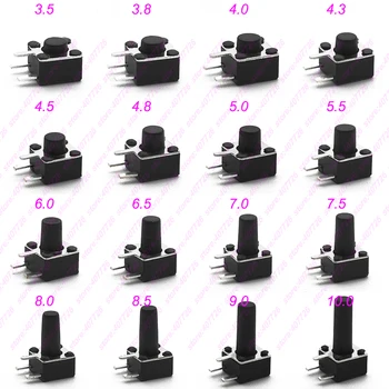 

50pcs/lot 12V Momentary Push Button Switch Tact switch Button 4.5X4.5X3.5/3.8/4.0/4.3/4.5/4.8/5.0/5.5/6/6.5/7/7.5/8/8.5/9/10mm