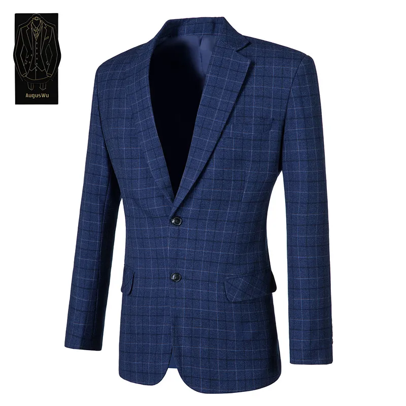 

New high-grade wool blend fashion single-breasted men's suit jacket men's fashion slim suit jacket support custom