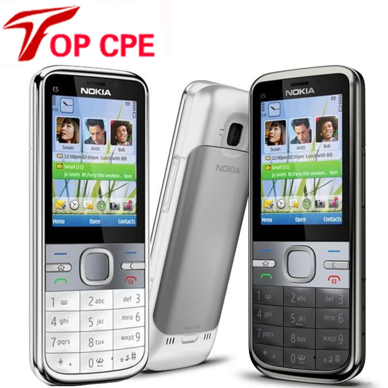 

Refurbished Original C5 Unlocked Nokia C5-00 C5-00i Camera 3.15MP Bluetooth Russian Hebrew Arabic english keyboard Mobile Phone