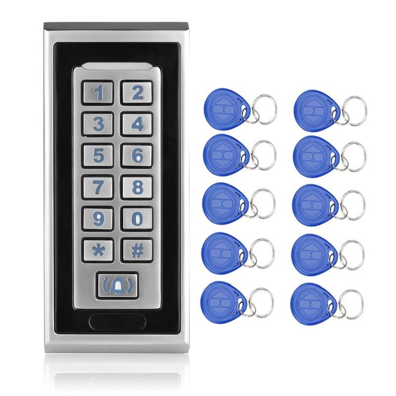 RFID 125KHZ Access Control Keypad With Waterproof Metal Keyboard Door