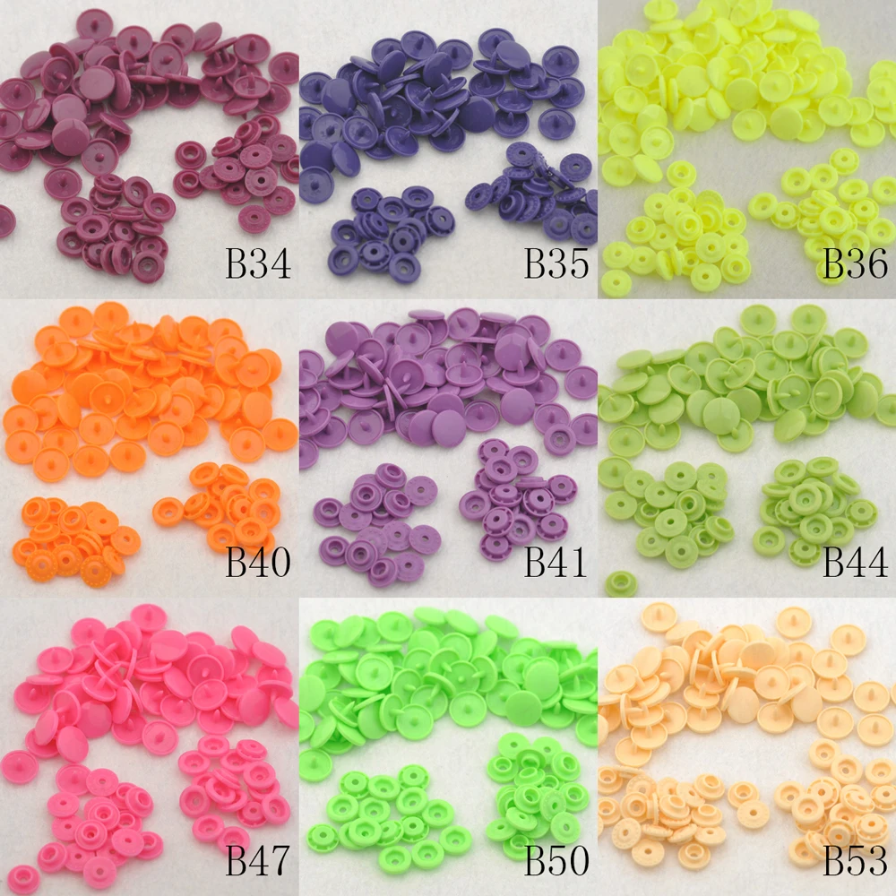 50Sets  KAM T5 baby Resin snap buttons plastic snaps clothing accessories Press Stud Fasteners Poppers 18 colors 1.2cm 2