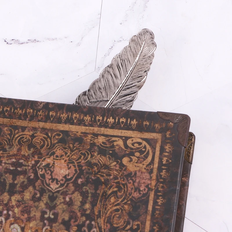 Creative Retro Feather Shaped Metal Bookmarks Page Marker Office School Books