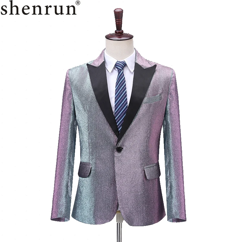 Shenrun мужские приталеные блейзеры Повседневные куртки заостренный лацкан смокинг Свадебный пиджак для жениха костюм для вечеринок куртка